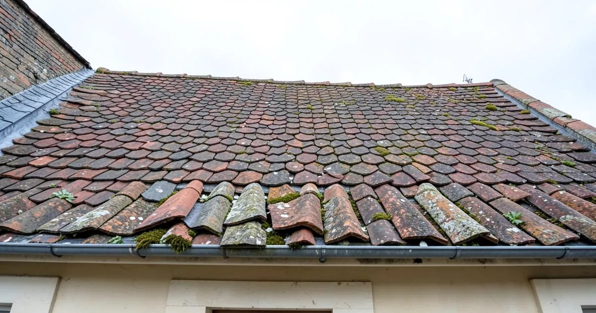 Toiture ancienne à rénover sur une maison de La Teste-de-Buch